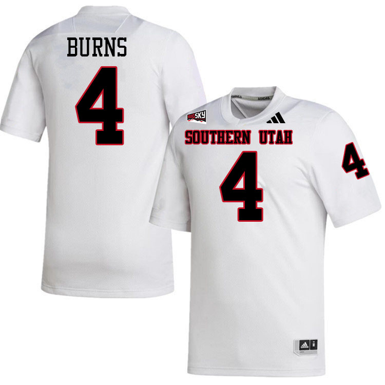 Southern Utah Thunderbirds #4 Will Burns College Football Jerseys,Uniforms Stitched-White